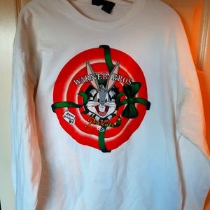 Warner bros bugs bunny holiday t shirt xl white